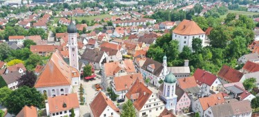 Blick auf die Burgauer Innenstadt (Luftaufnahme) 