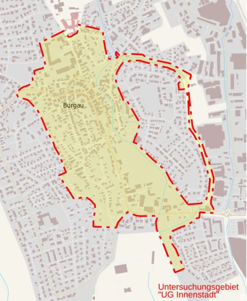 Lageplan: Untersuchungsgebiet "UG Innenstadt" 